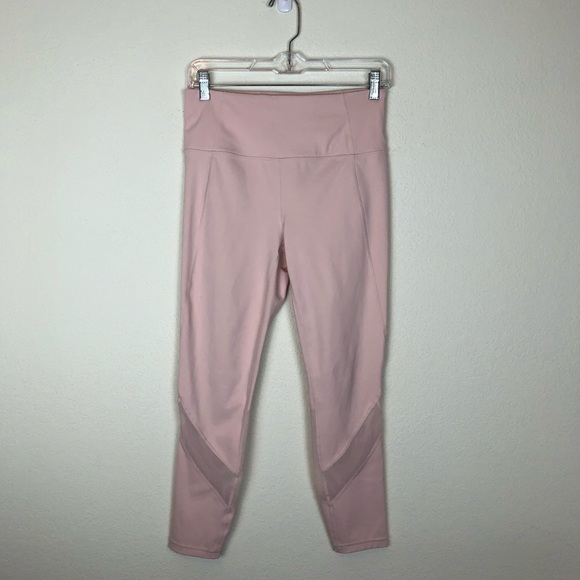 Athleta Eclipse Tights 7/8 Ballerina Gown Light Pink Mesh Inserts Medium - Picture 2 of 7